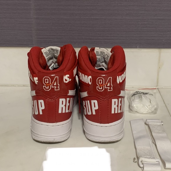 [Size M6] Nike Air Force 1 High SP x Supreme Red 2014 - Picture 3 of 13